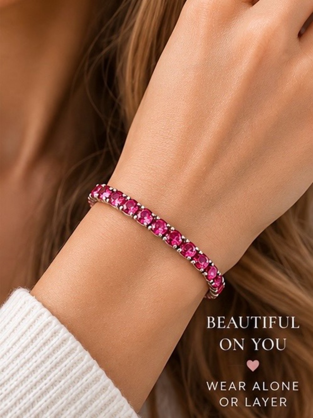 🩷Pink Gemstone Designer Inspired Tennis Bracelet🩷
